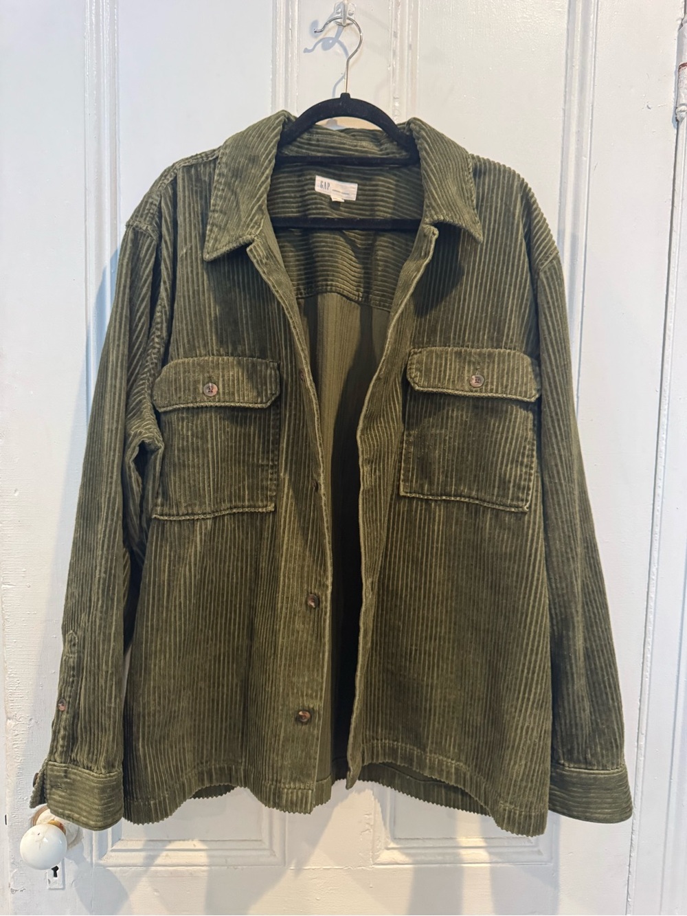 GAP Olive Green Corduroy Utility Shacket